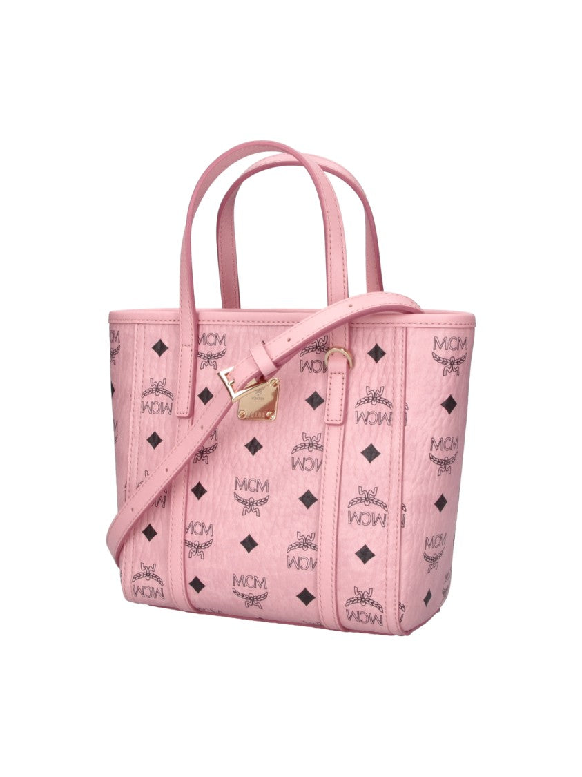 Mcm Toni Pink Visetos Monogram Mini Tote Bag