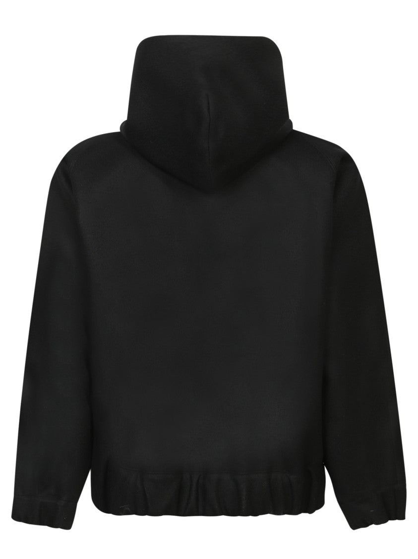 Sacai Zip-Up Hoodie With Adjustable Hood And Kangaroo Pockets