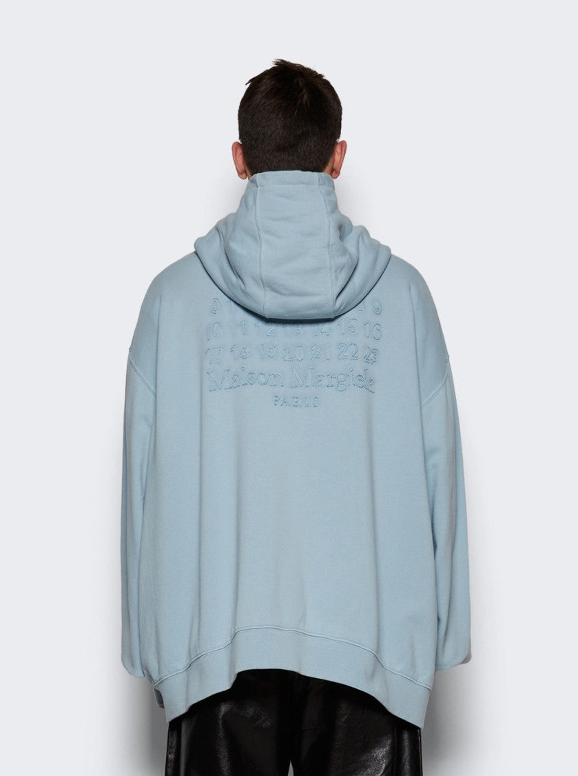 Maison Margiela Zip-Up Hooded Sweatshirt - Blue