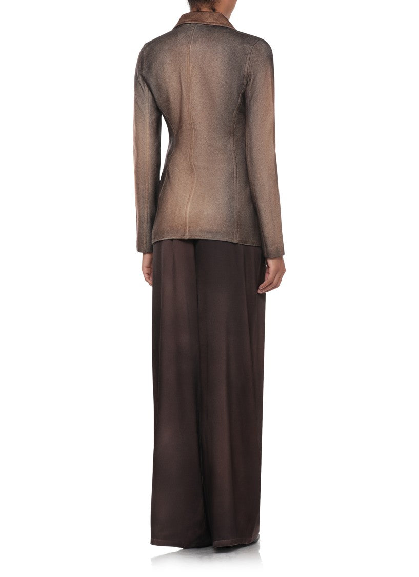 Avant Toi Beige Gradient Spear Collar Jacket