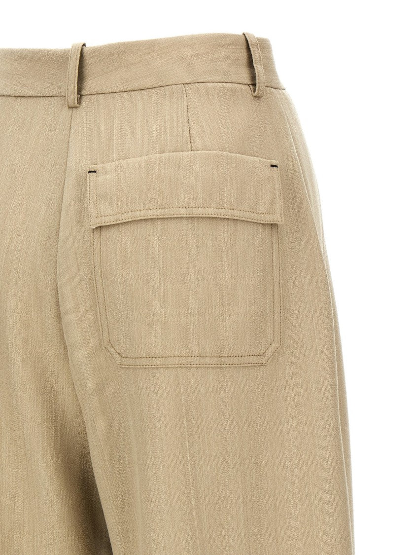 Victoria Beckham High-Waisted Wool Pants With Maxi Turn-Up