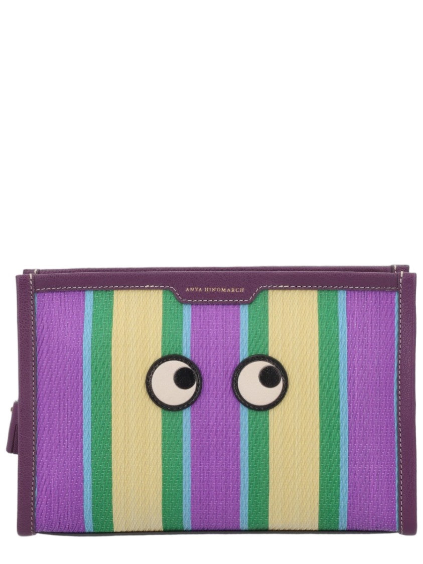 Anya Hindmarch Rectangular Pouch With Playful Striping And Eye Motifs
