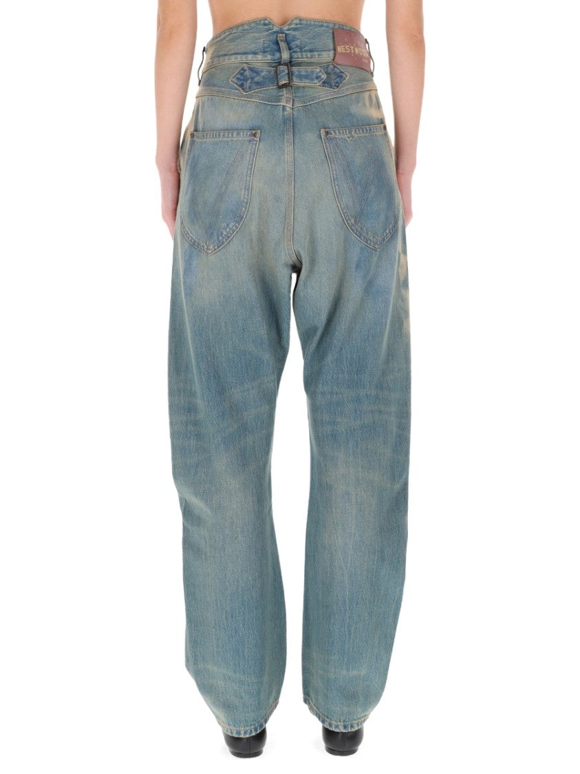 Vivienne Westwood Buckle Back High-Waisted Jeans