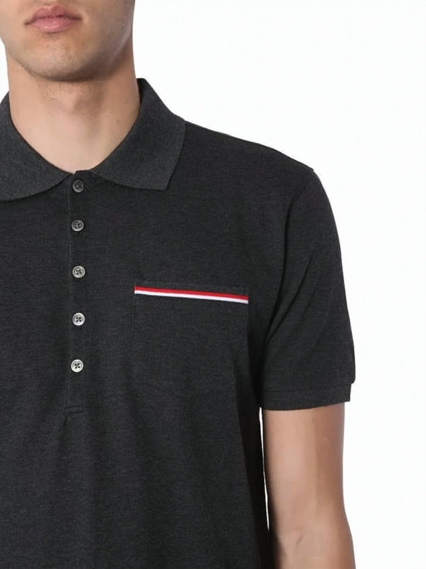 Thom Browne Short-Sleeved Polo Shirt With Classic Collar