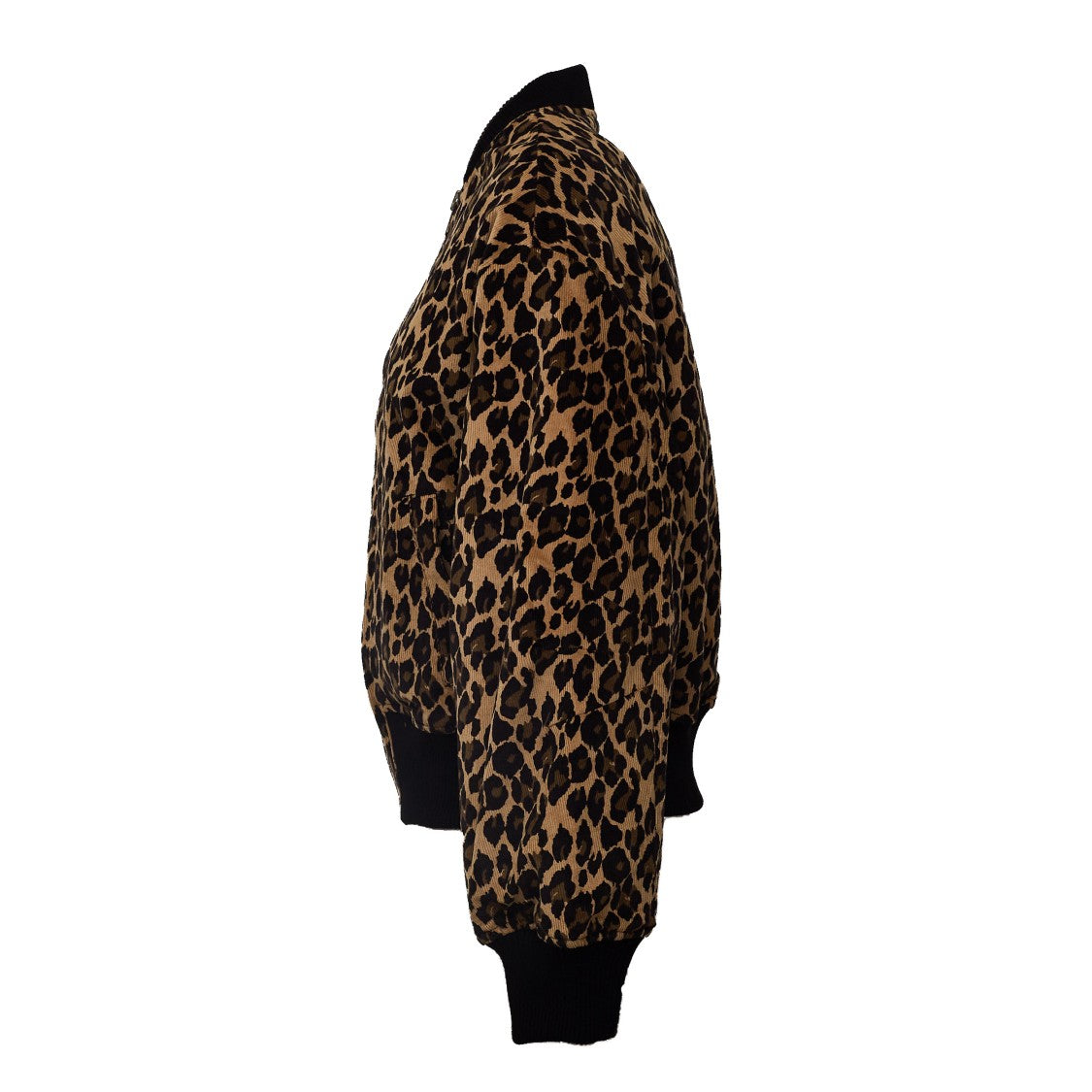Essentiel Antwerp Leopard Print Kasen Ribbed Trim Bomber Jacket