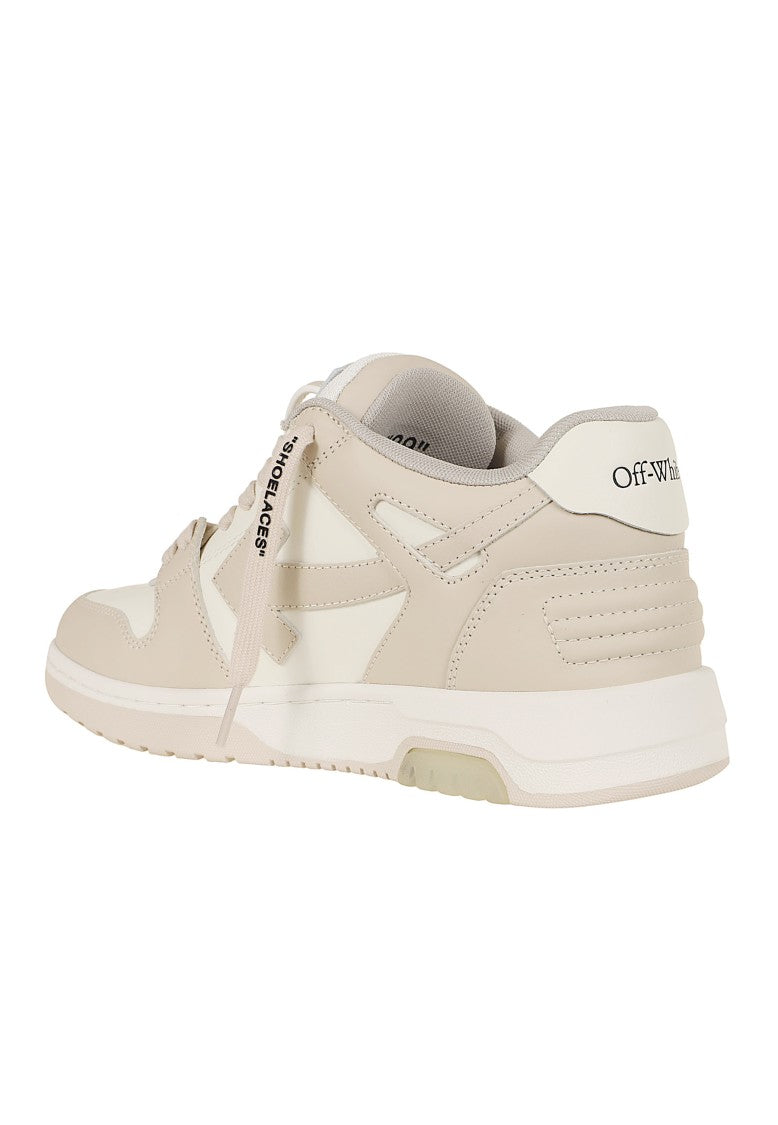 Off-White Beige Out Of Office Calf Leather Sneakers