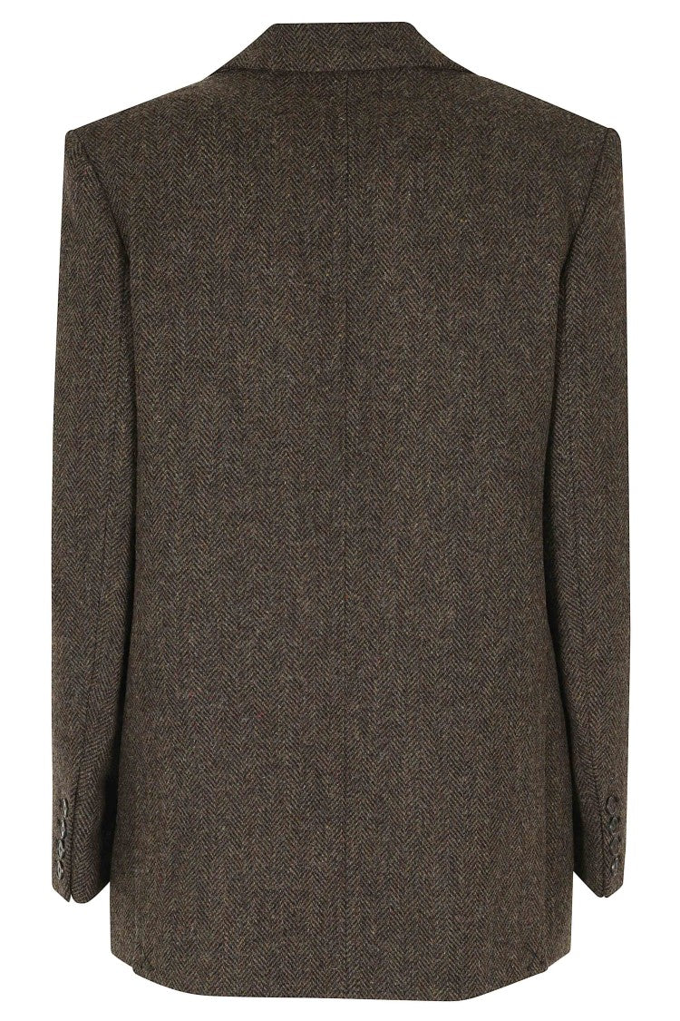 Soeur Brown Servres Prince Of Wales Check Wool Jacket