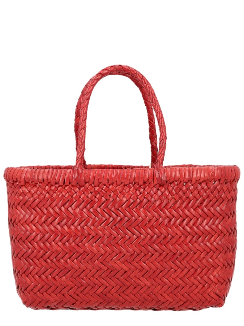 Dragon Diffusion Red Rectangular Woven Leather Handbag