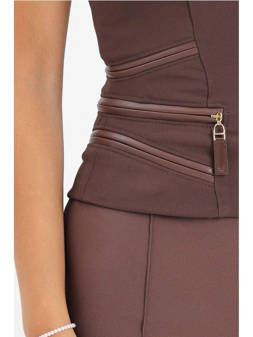 Elisabetta Franchi Strapless Form-Fitting Top With Sweetheart Neckline And Reinforcement