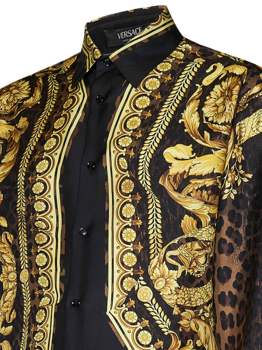Versace Silk Shirt With Wild Barocco Print