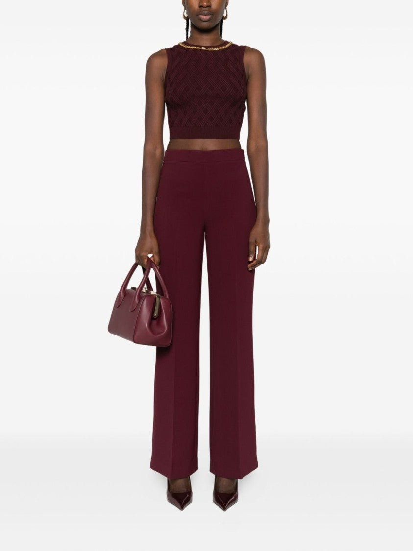 Elisabetta Franchi Textured Geometric Crop Top