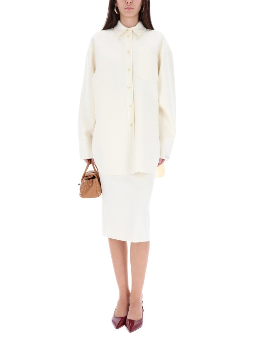 Sportmax Relaxed Virgin Wool Oversized Shirt