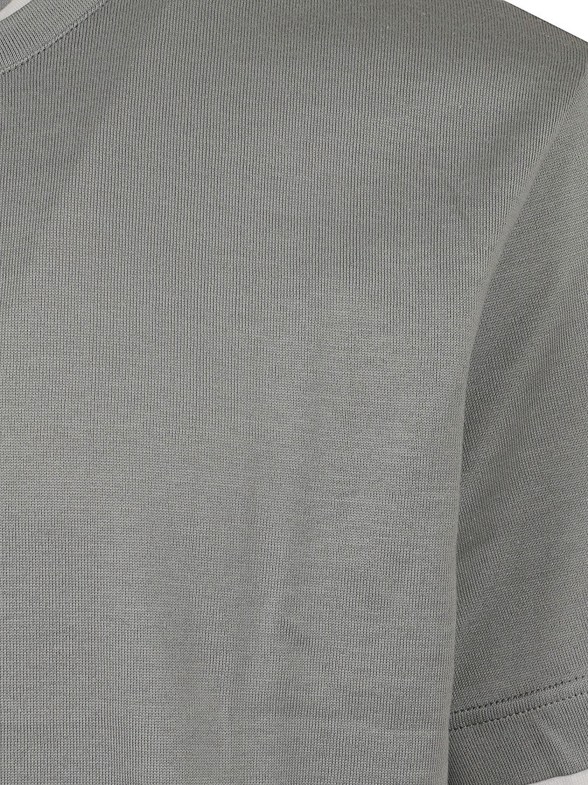 Eleventy Giza Cotton Jersey Crewneck T-Shirt With Contrast Trimming
