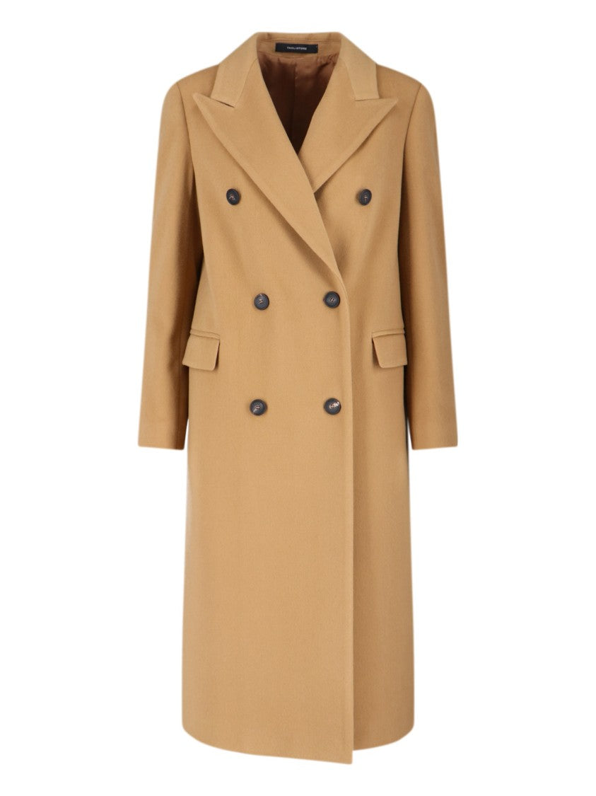Tagliatore Tailored Brown Coat With Structured Design And Clean Lines