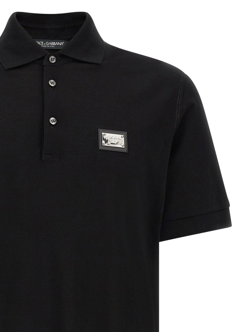 Dolce & Gabbana Logo Plate Polo Shirt