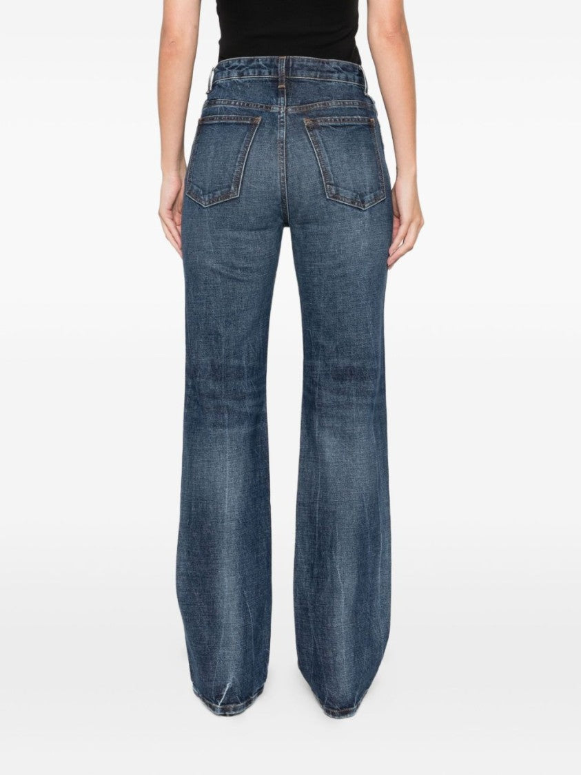 Khaite High-Waisted Blue Denim Jeans