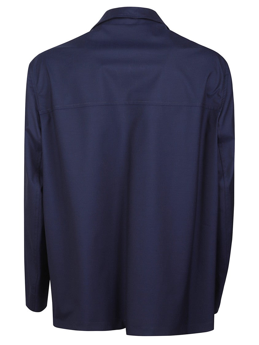 Brunello Cucinelli Blue Technical Cotton Gabardine Jacket