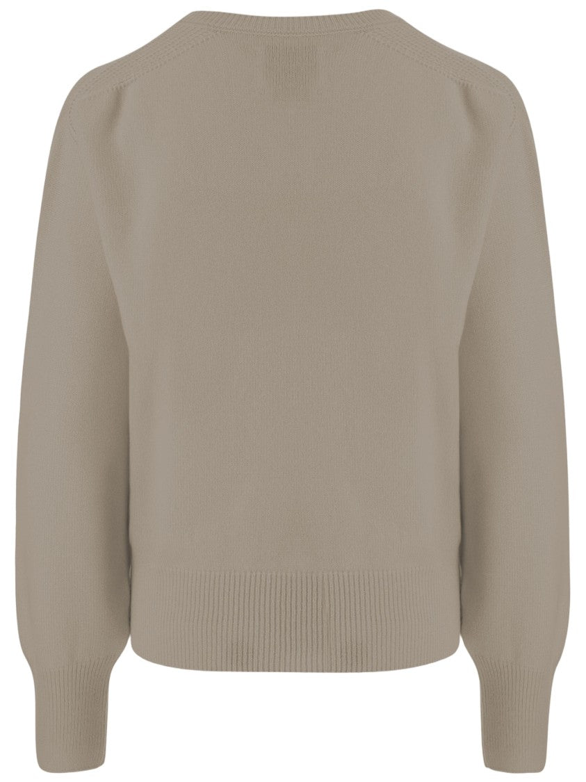 Sa Su Phi Finely Knit Cashmere Sweater With V-Neckline And Ribbed Details