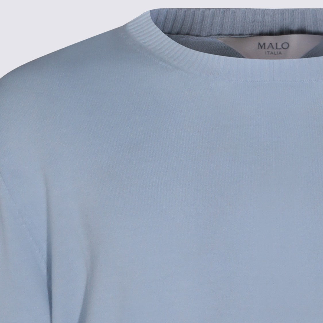 Malo Clear Blue Fine-Knit Sweater