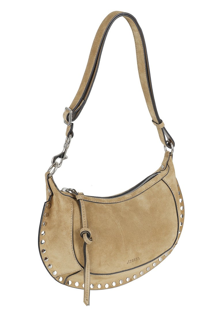 Isabel Marant Taupe Oskan Moon Suede Shoulder Bag