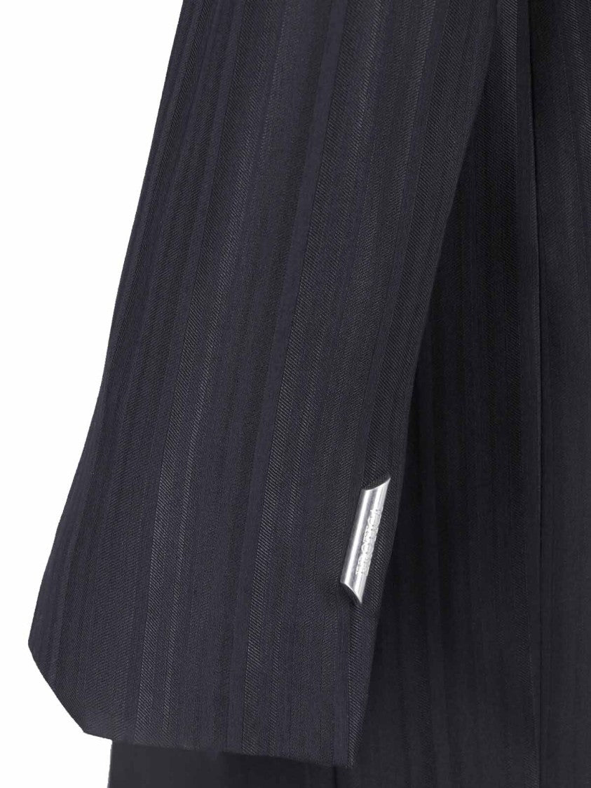 Dondup Black Virgin Wool-Blend Robe-Manteau Mini Dress