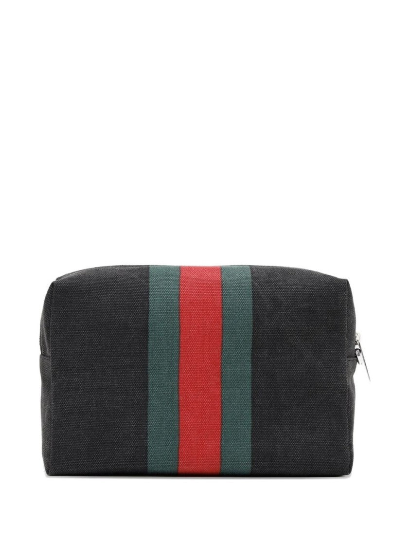 Gucci Textured Cotton Vertical Stripe Wallet