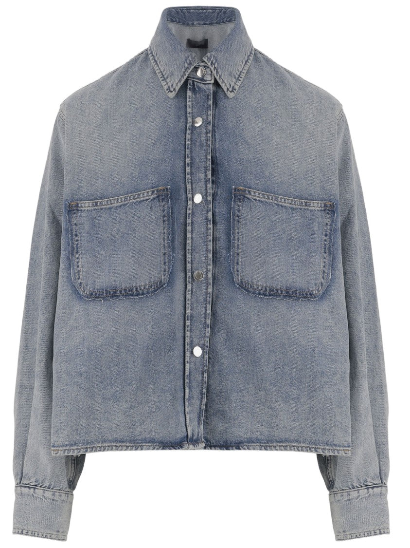 Haikure Blue Denim Shirt With Classic Collar