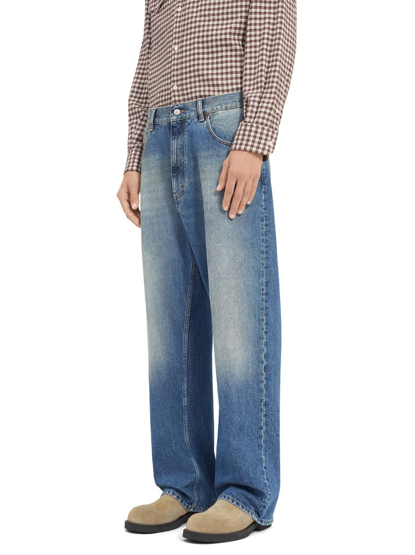 Mm6 By Maison Margiela Wide-Leg Denim Trousers With Five-Pocket Design