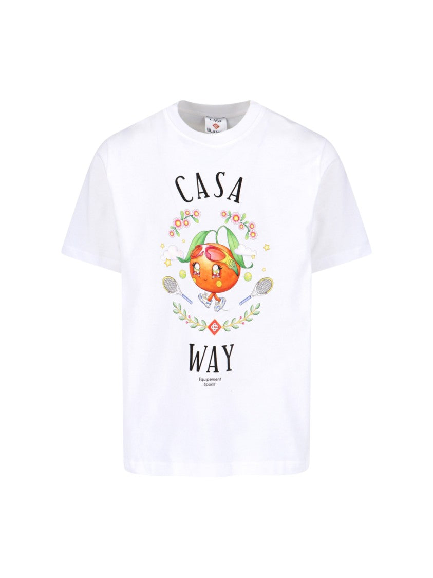 Casablanca "Casa Way Orange Mascot" T-Shirt White
