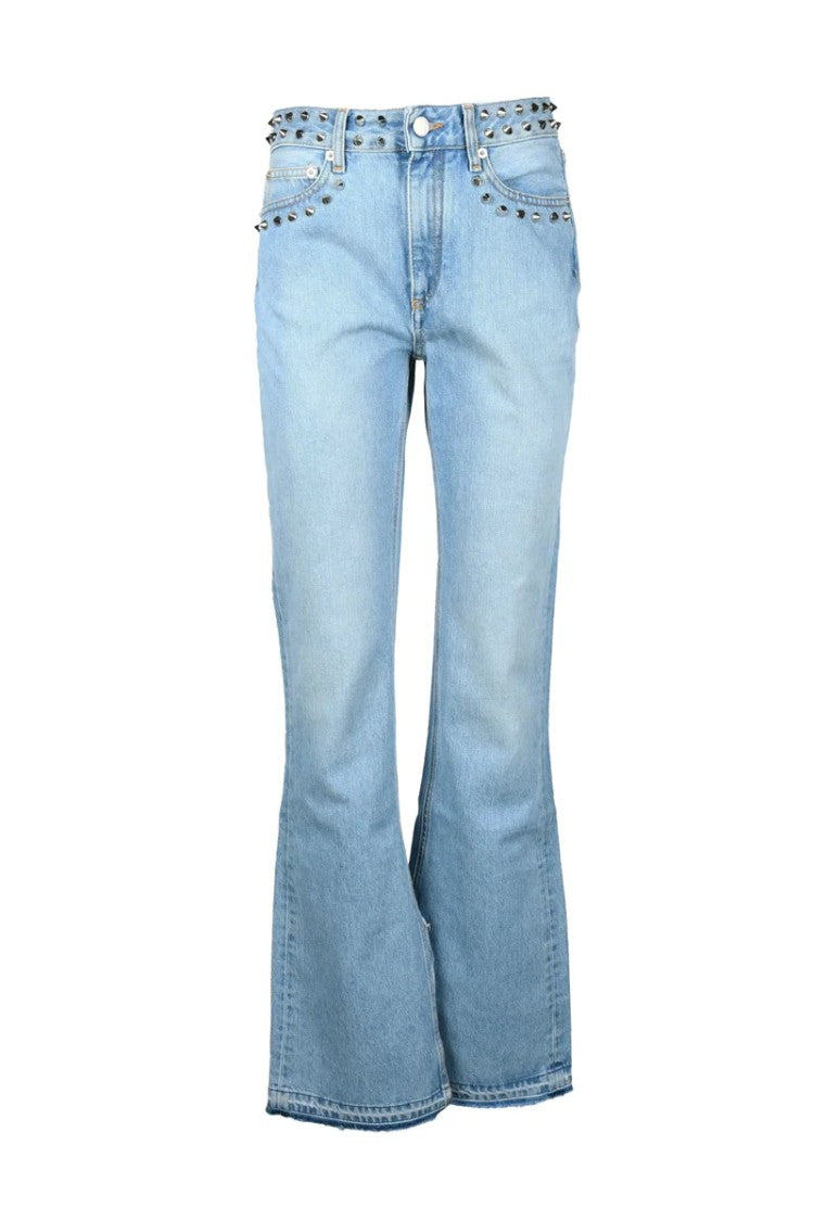 Alessandra Rich Bootcut Jeans - Light Blue
