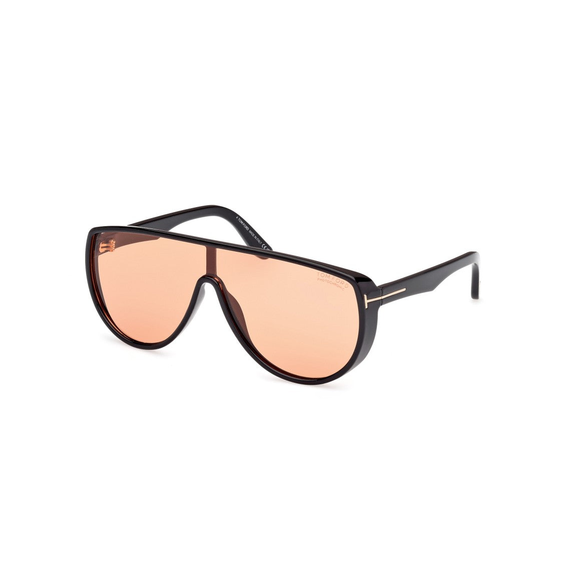Tom Ford Aviator Sunglasses With Amber Tinted Lenses And Gold Accents