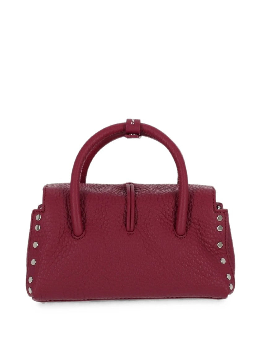 Zanellato Structured Burgundy Leather Handbag With Silver Turn-Lock Closure
