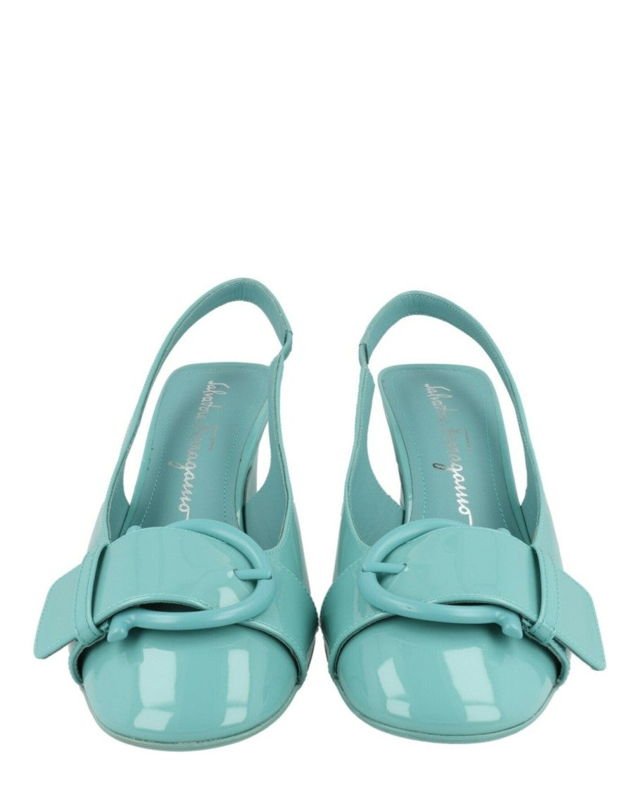 Ferragamo Briget 55 Patent Leather Slingback Pumps