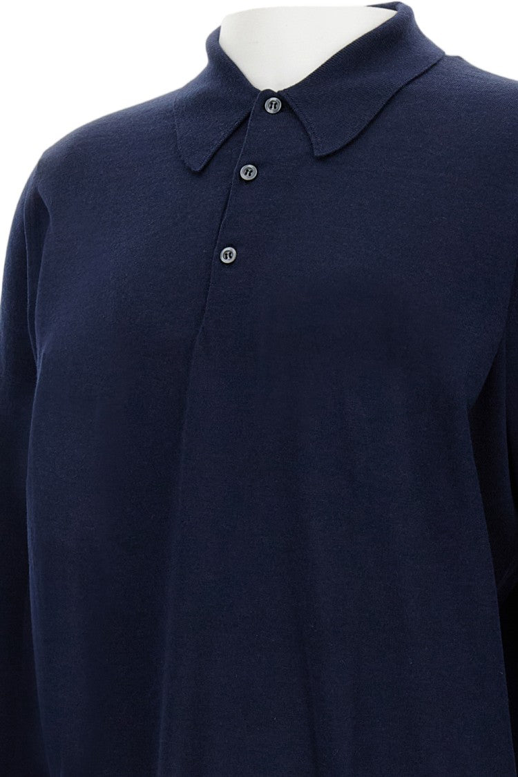 John Smedley Long-Sleeved Polo Shirt In Extra-Fine Merino Wool