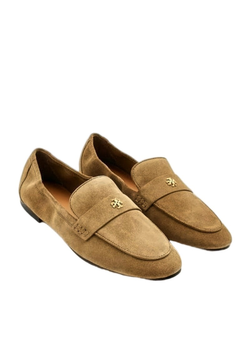 Tory Burch Pointed Toe Brown Loafers With Minimalist Design