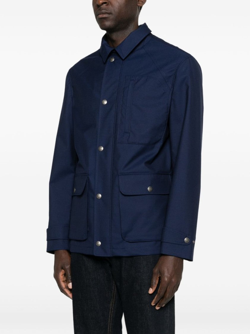 Brunello Cucinelli Blue Technical Cotton Gabardine Jacket