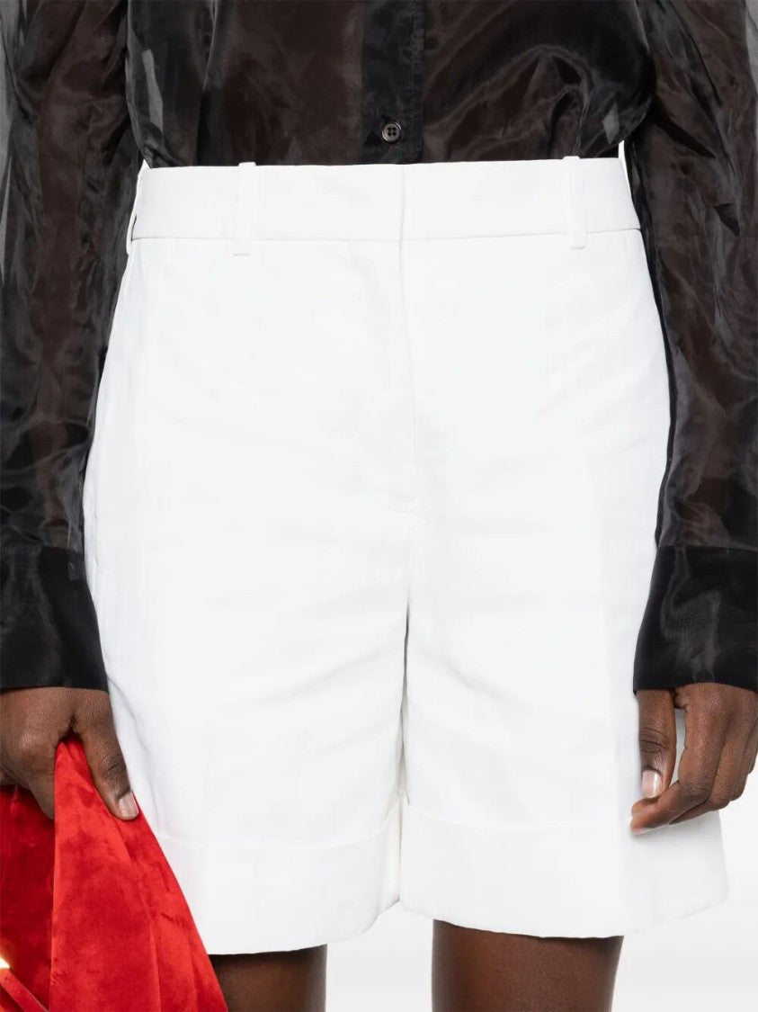 Jil Sander Tailored Linen Shorts With Design