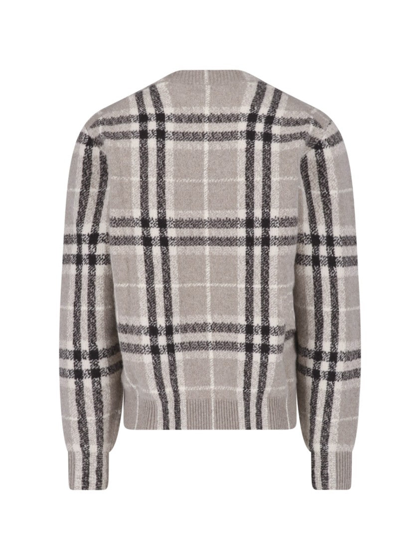 Burberry Multicolor Check Cashmere Crewneck Sweater