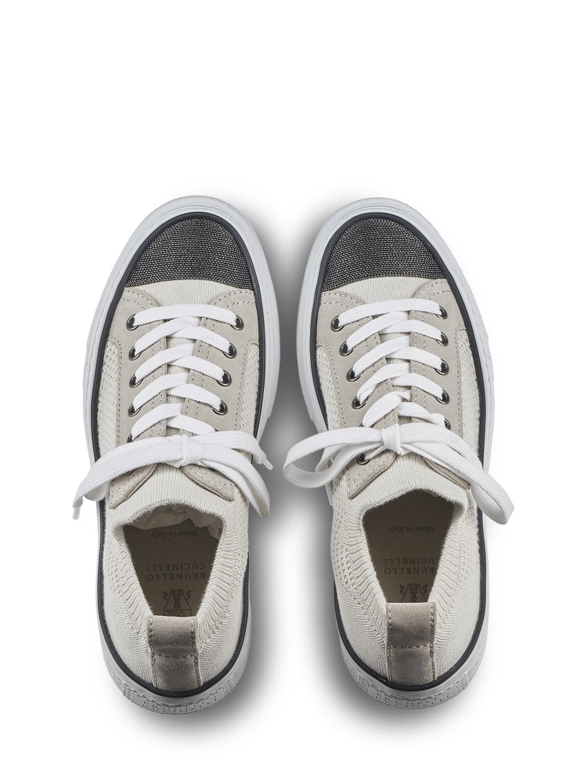 Brunello Cucinelli Breathable Mesh Sneakers With Textured Toe Cap