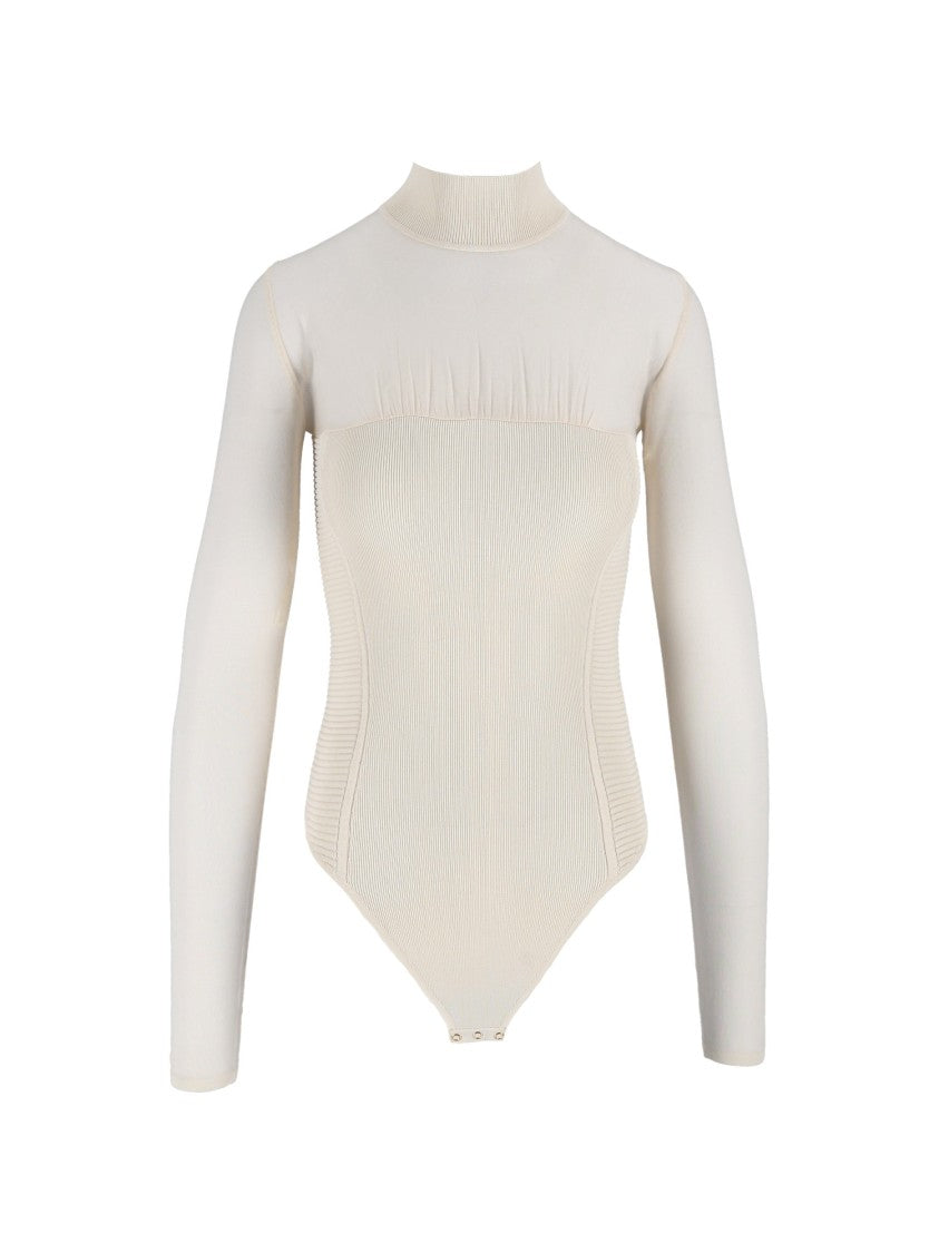 Elisabetta Franchi Ribbed Corset Knit Bodysuit