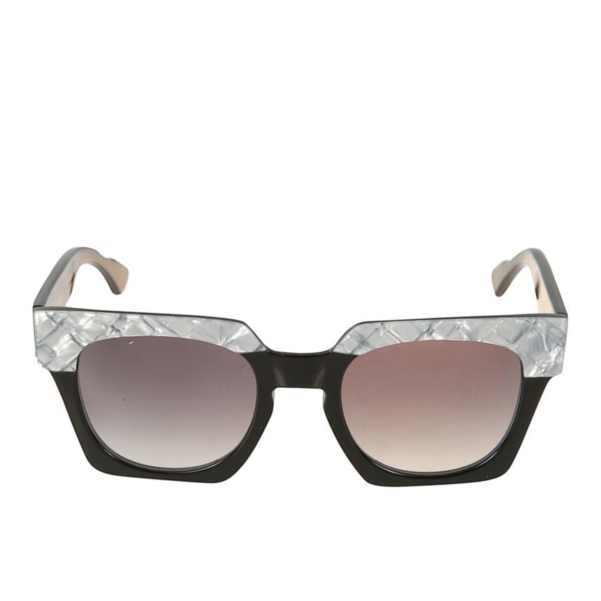 Kador Portofino Bold Square Frame Sunglasses With Textured Silver Accents