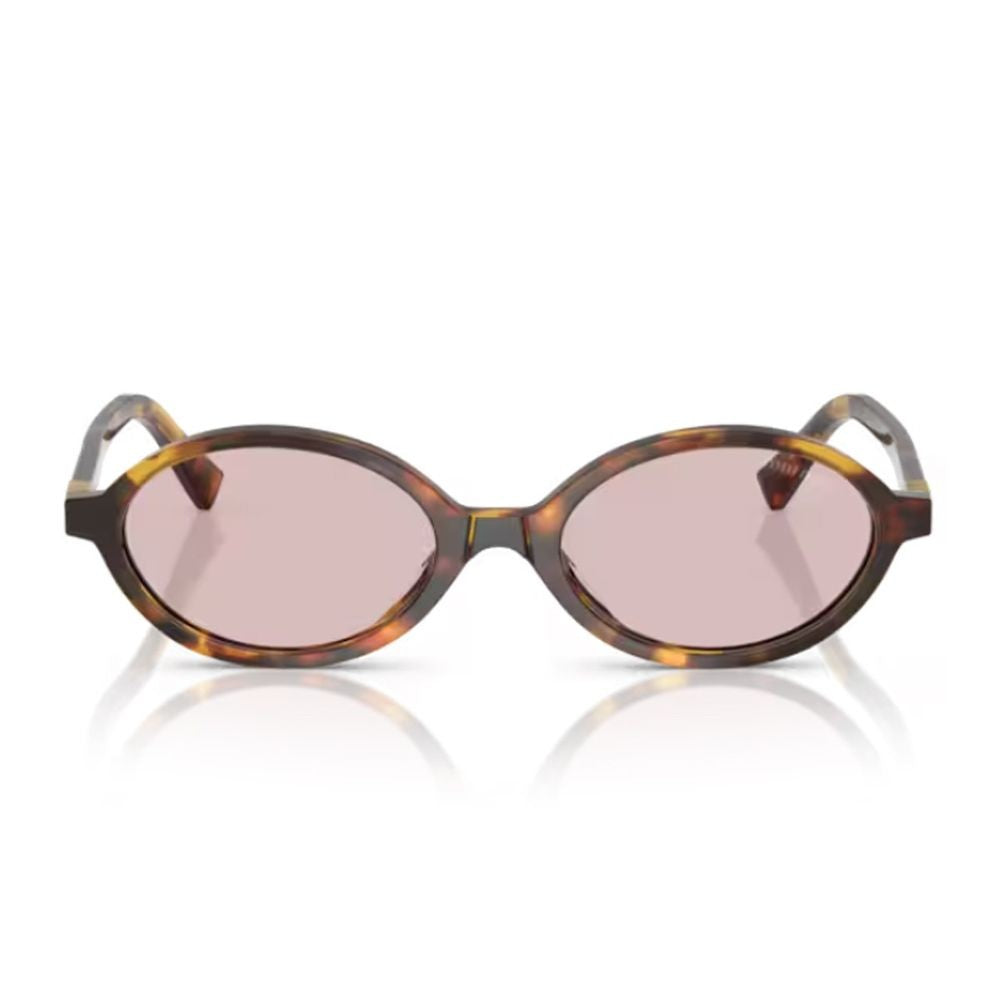 Miu Miu 04Zs Miu Regard Honey-Havana Acetate Oval Sunglasses