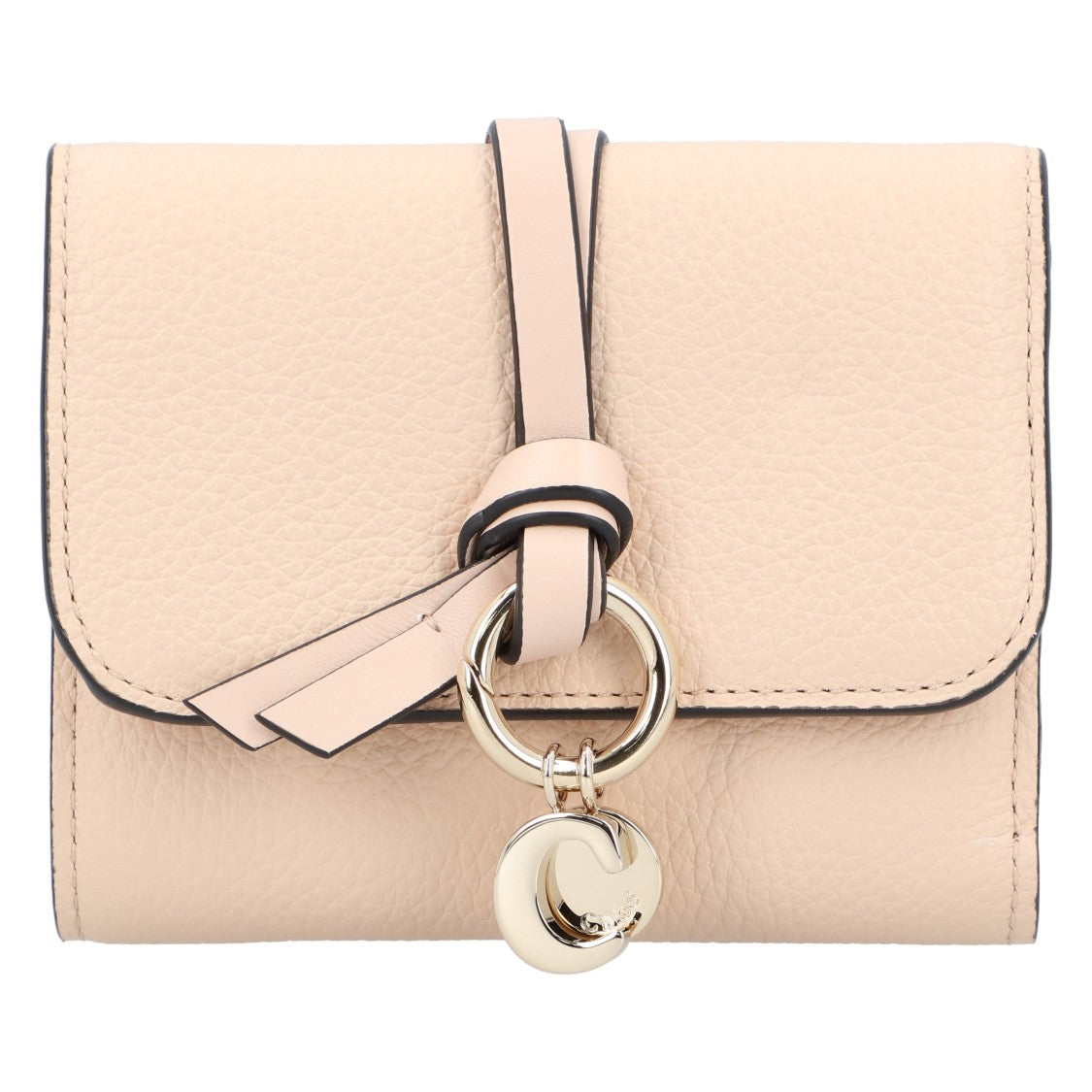 Chloé Tri-Fold Wallet Alphabet Beige