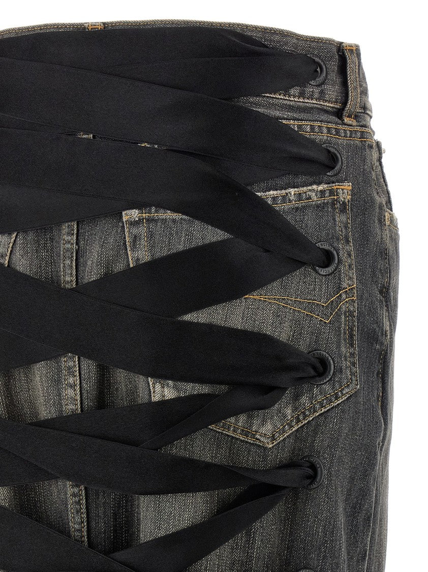 Balenciaga 'Lace Up' Denim Skirt