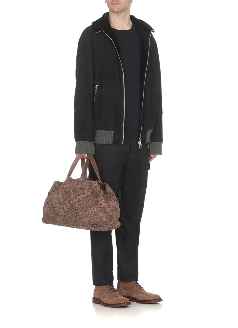 Brunello Cucinelli Navy Blue Virgin Wool/Cashmere Blend Sweater