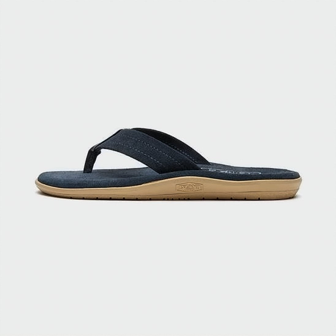 Island Slipper Suede-Upper Slip-On Sandals With Textured Rubber Sole