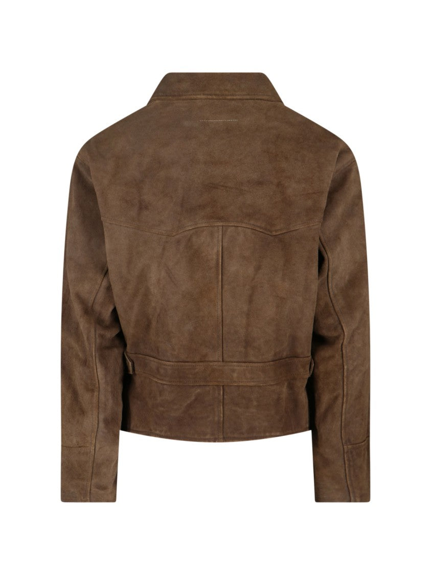 Mm6 By Maison Margiela Biker Jacket – Brown