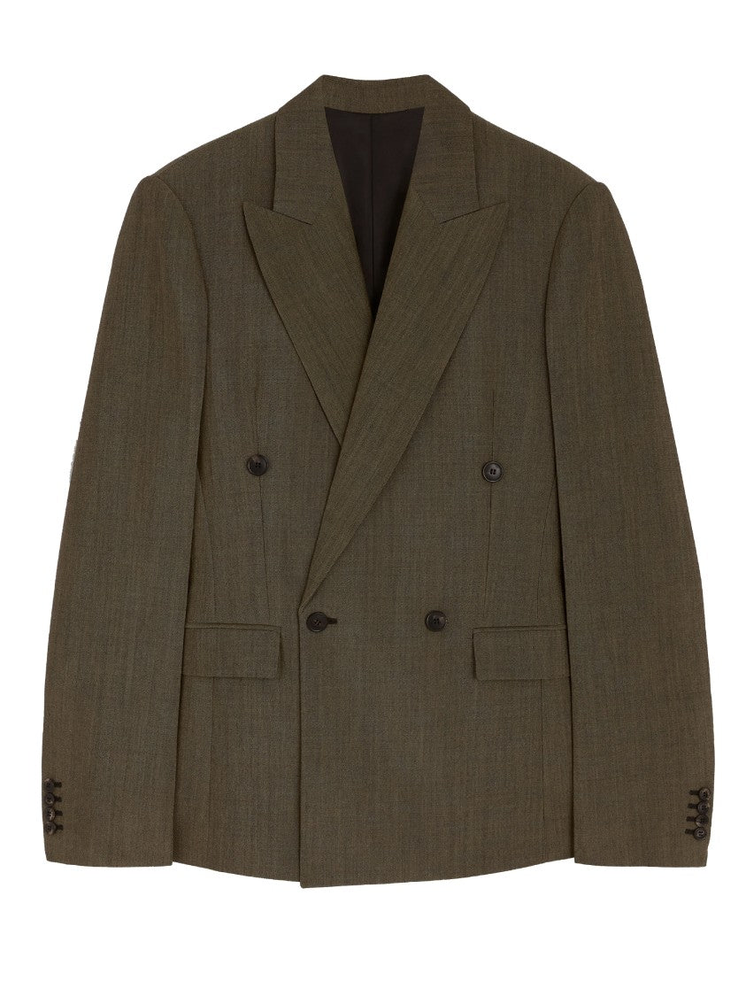 Phoebe Philo Tailored Tobacco Wool Double Breasted Blazer
