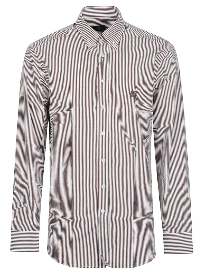 Etro Roma Vertical Striped Long-Sleeve Cotton Shirt