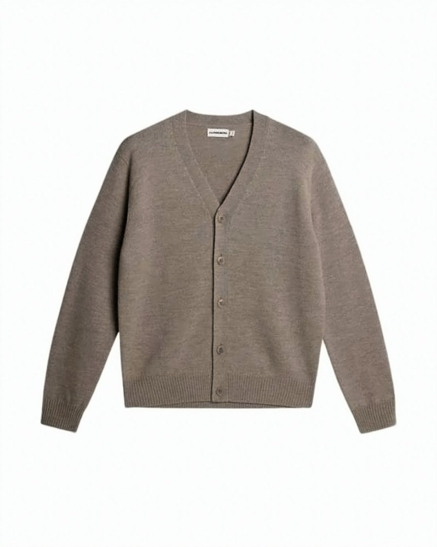 J Lindeberg Classic Merino Wool Cardigan With V-Neck